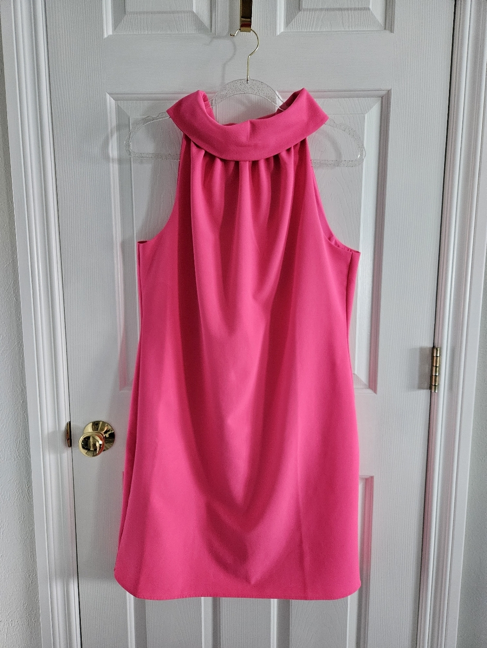 NWOT STS Sail To Sable Pink Cowl Neck Button Back Sleeveless Hydra Shift Dress